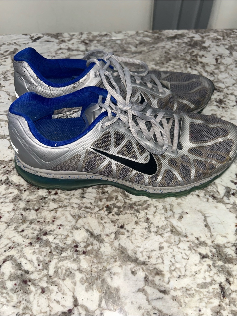 Nike Air Max Blue, Silver/Gray Men’s 9.5- 2011- Good Condition -#429889-014